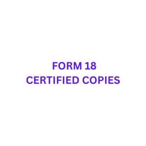Get certified copies Form 18
